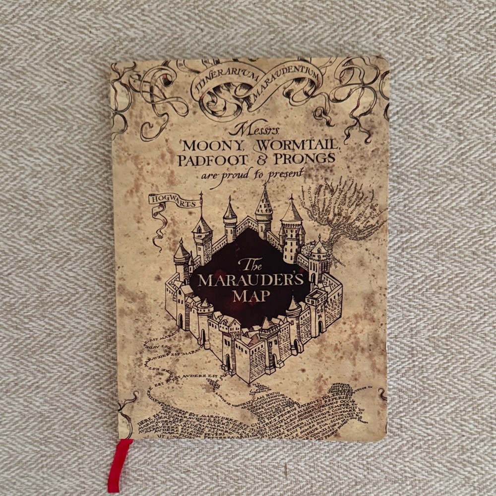 Marauder's Map Journal with Red Ribbon